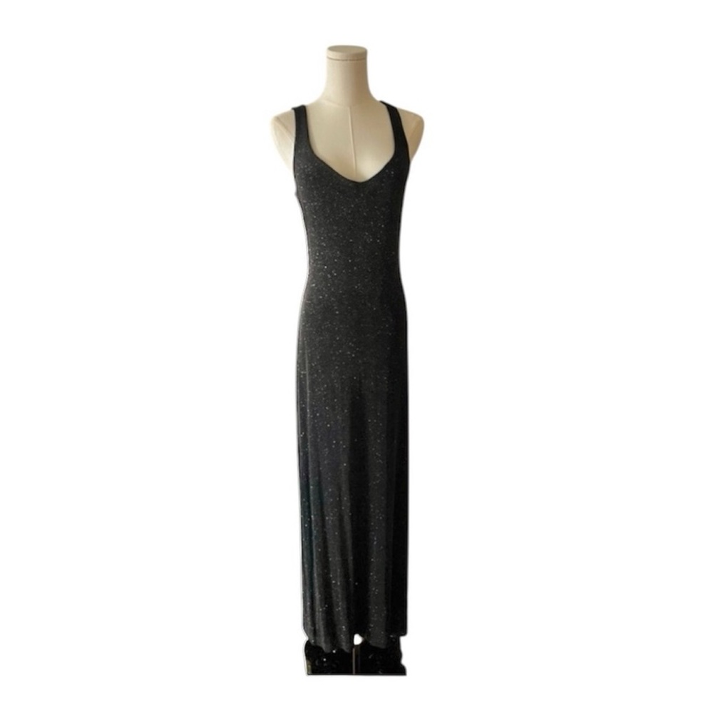 vintage mob wife early 2k sparkly black slip gown size M